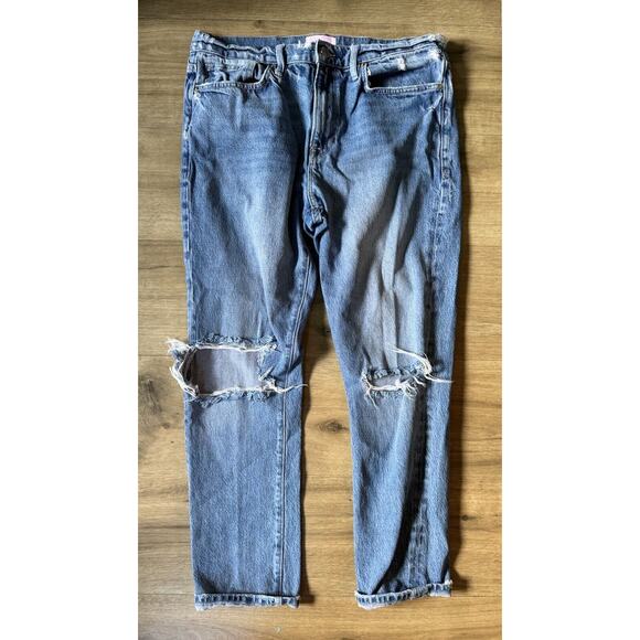 Frame Le Beau Size 28 Ankle Straight Leg Boyfriend Jeans in Cleo Rips Denim - Picture 2 of 7